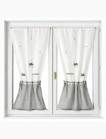 Paire de Voilage Etamine Avec Broderie 'Expresso'