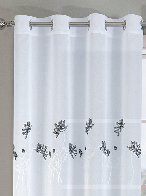 Paire de voilage fleurie et plombée - Kiabi