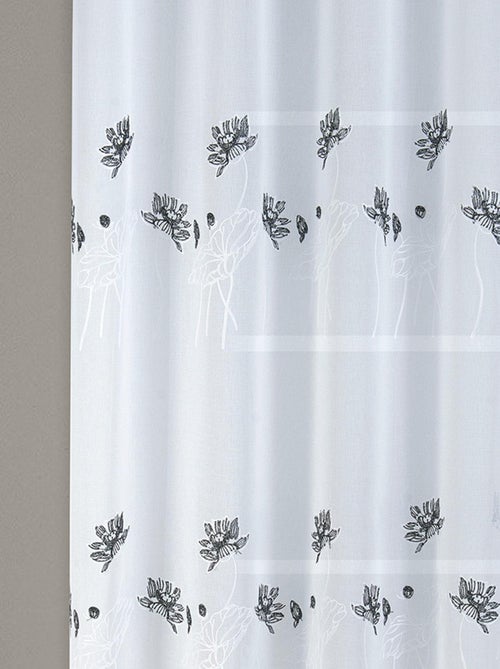 Paire de voilage fleurie et plombée - Kiabi