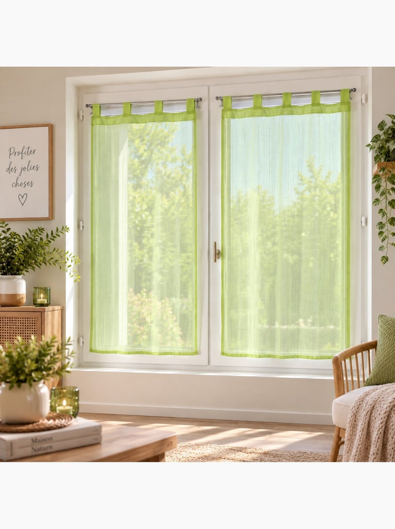 Paire de voilage raye horizon Vert - Kiabi