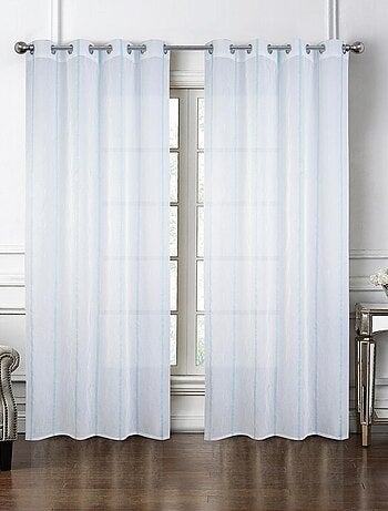 Paire de voilages à bandes verticales brillantes