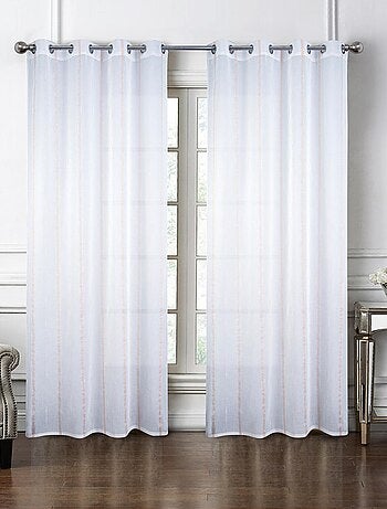 Paire de voilages à bandes verticales brillantes