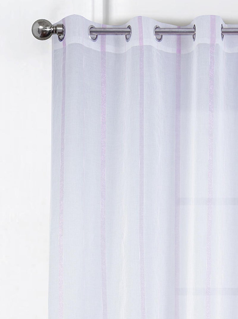 Paire de voilages à bandes verticales brillantes Violet prune - Kiabi
