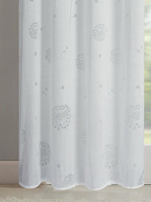 Paire de voilages à oeillets fleurs  - Effet tissé - Kiabi