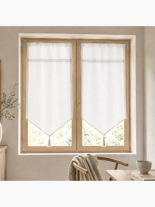 Paire de voilages à parement en macramé cœurs - Kiabi