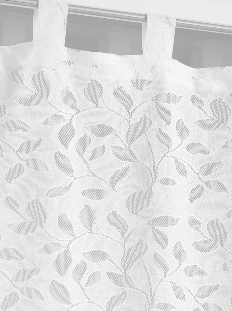 Paire de voilages à passants 60x120 maille Manon Blanc - Kiabi