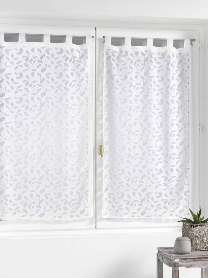 Paire de voilages à passants 60x120 maille Manon Blanc - Kiabi