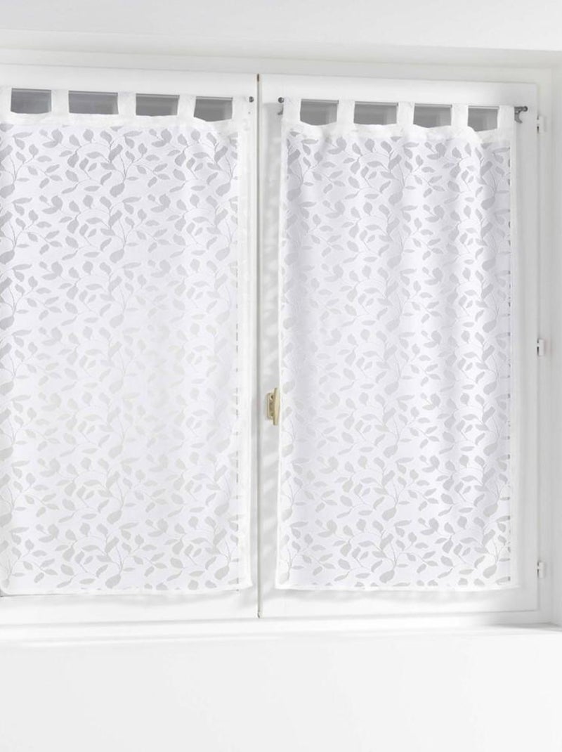 Paire de voilages à passants 60x90 maille Manon Blanc - Kiabi