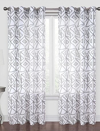 Paire de voilages aux motifs triangles