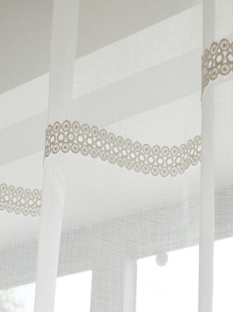 Paire de voilages avec ruban macramé Blanc cassé - Kiabi