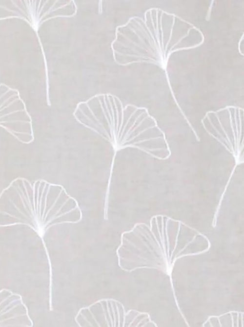 Paire de voilages brodé feuilles, vitrage finition passe-tringle. - Kiabi