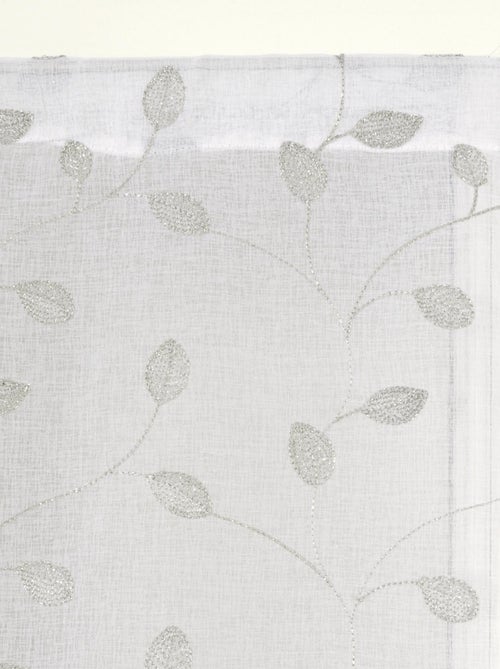 Paire de voilages brodé feuilles, vitrage finition passe-tringle. - Kiabi Paire de voilages brodé feuilles, vitrage finition passe-tringle. - Kiabi