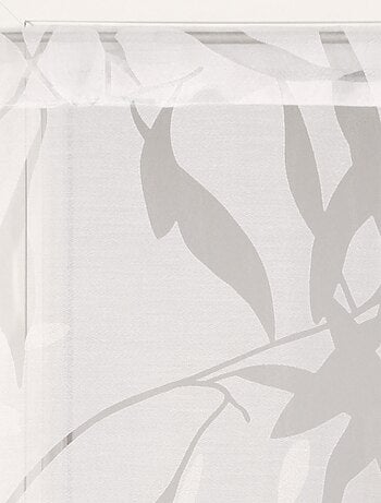 Paire de Voilages Dévoré feuilles de bambou, finition passe-tringle, vitrages.