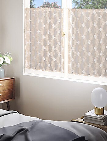 Paire de Voilages Dévoré, finition passe-tringle, vitrages.