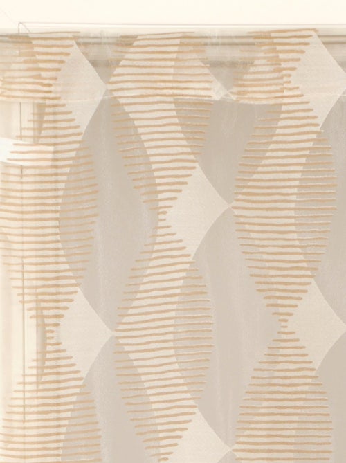 Paire de Voilages Dévoré, finition passe-tringle, vitrages. - Kiabi