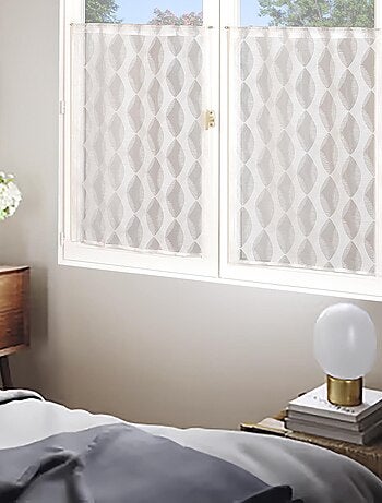 Paire de Voilages Dévoré, finition passe-tringle, vitrages.