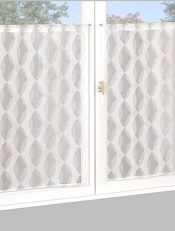 Paire de Voilages Dévoré, finition passe-tringle, vitrages.