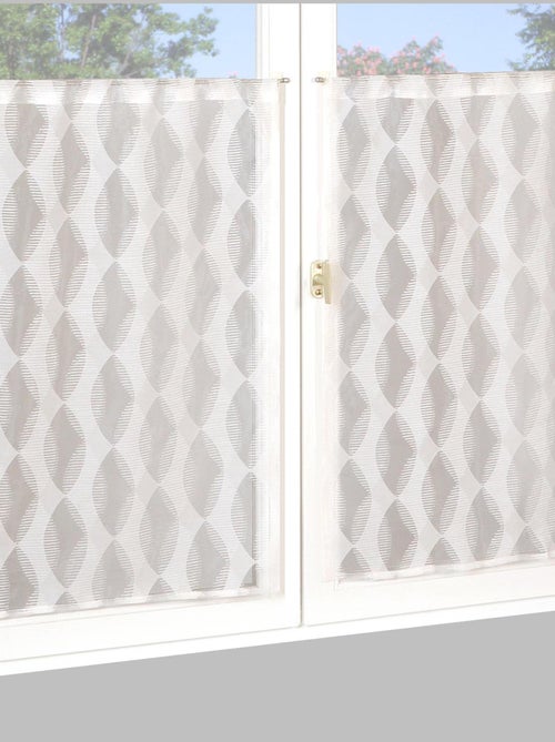 Paire de Voilages Dévoré, finition passe-tringle, vitrages. - Kiabi