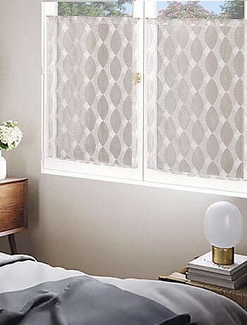 Paire de Voilages Dévoré, finition passe-tringle, vitrages.