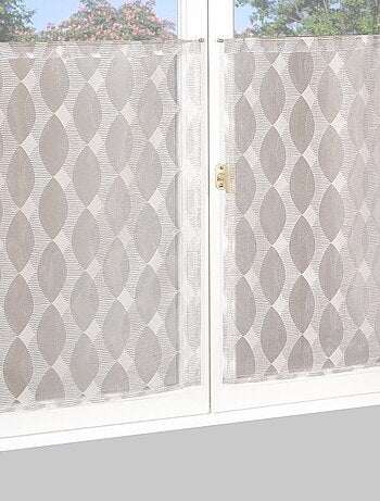 Paire de Voilages Dévoré, finition passe-tringle, vitrages.