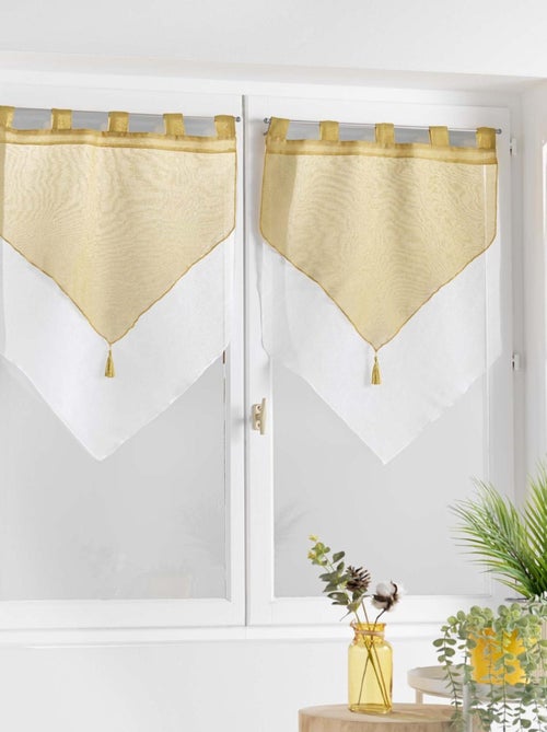 Paire de voilages double en pointe - Kiabi