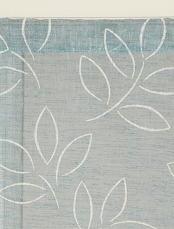 Paire de Voilages Effet Lin Imprimé Gomme, finition passe-tringle, vitrages.