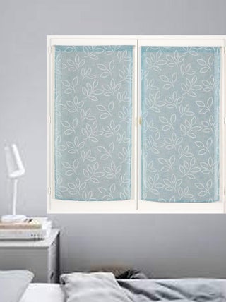 Paire de Voilages Effet Lin Imprimé Gomme, finition passe-tringle, vitrages.