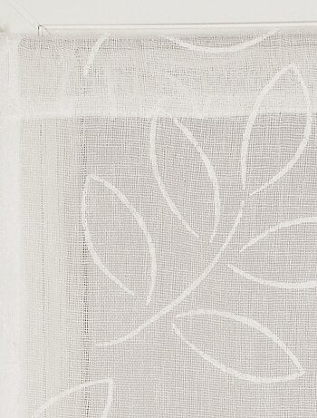Paire de Voilages Effet Lin Imprimé Gomme, finition passe-tringle, vitrages.