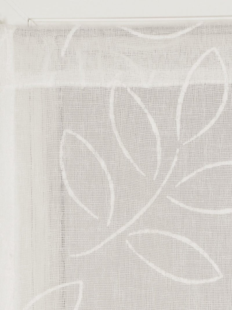 Paire de Voilages Effet Lin Imprimé Gomme, finition passe-tringle, vitrages. Ecru - Kiabi