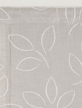 Paire de Voilages Effet Lin Imprimé Gomme, finition passe-tringle, vitrages.