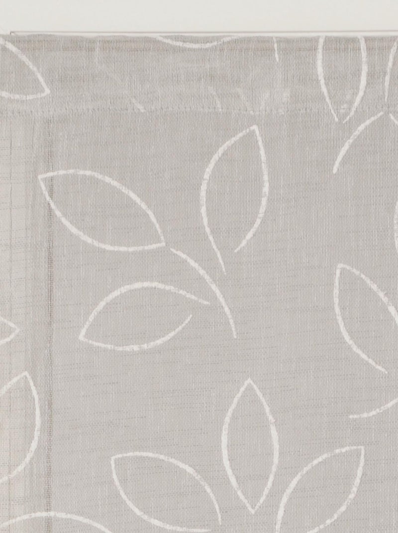 Paire de Voilages Effet Lin Imprimé Gomme, finition passe-tringle, vitrages. Gris - Kiabi