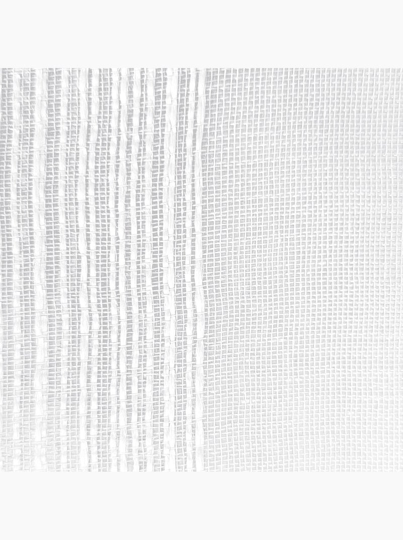 Paire de voilages étamine fines rayures, vitrage finition passe-tringle. Blanc - Kiabi