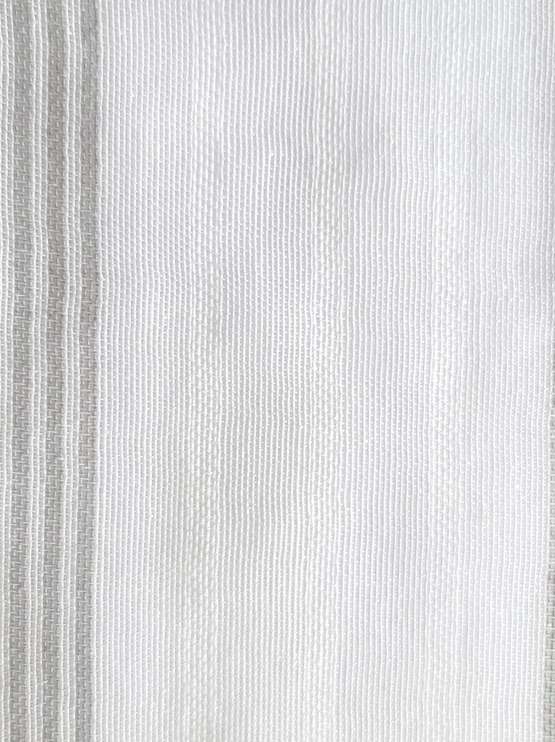 Paire de voilages étamine rayée, vitrage finition passe-tringle. Gris Argenté - Kiabi