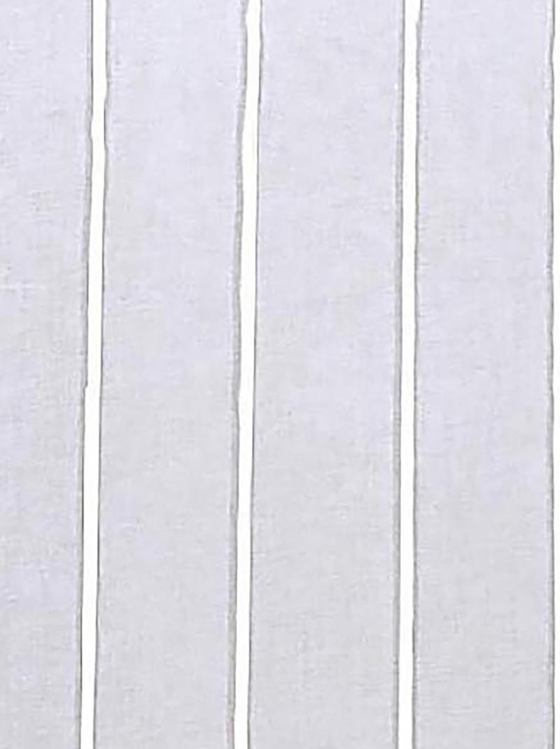 Paire de voilages étamine rayures, vitrage finition passe-tringle. Blanc Gris - Kiabi