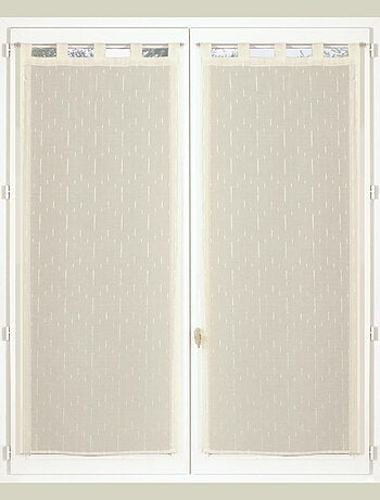 Paire de voilages étamine unie, vitrage finition pattes.