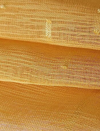 Paire de voilages étamine unie, vitrage finition pattes.