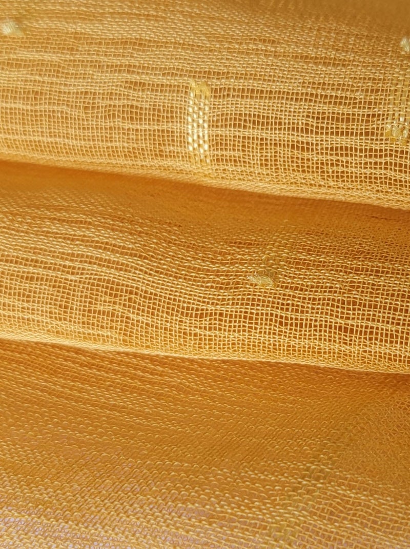 Paire de voilages étamine unie, vitrage finition pattes. Moutarde - Kiabi