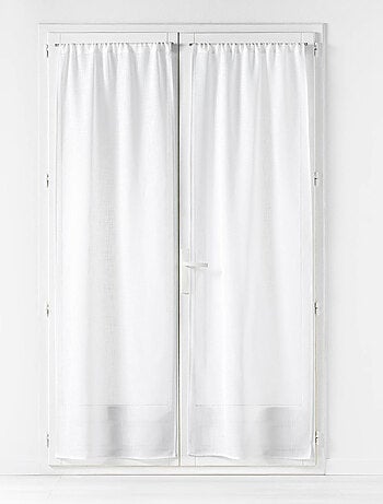 Paire de Voilages Haltona Blanc - Effet Lin Tissé