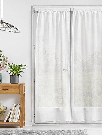Paire de Voilages Haltona Blanc - Effet Lin Tissé