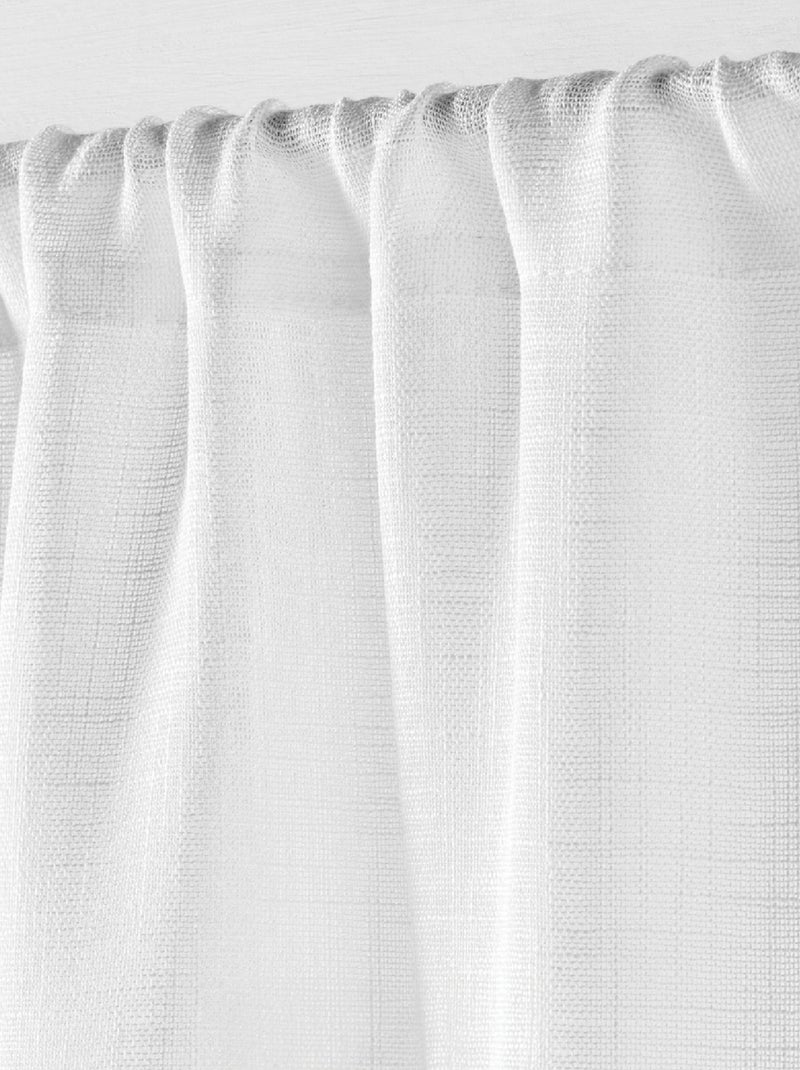 Paire de Voilages Haltona Blanc  - Effet Lin Tissé Blanc - Kiabi