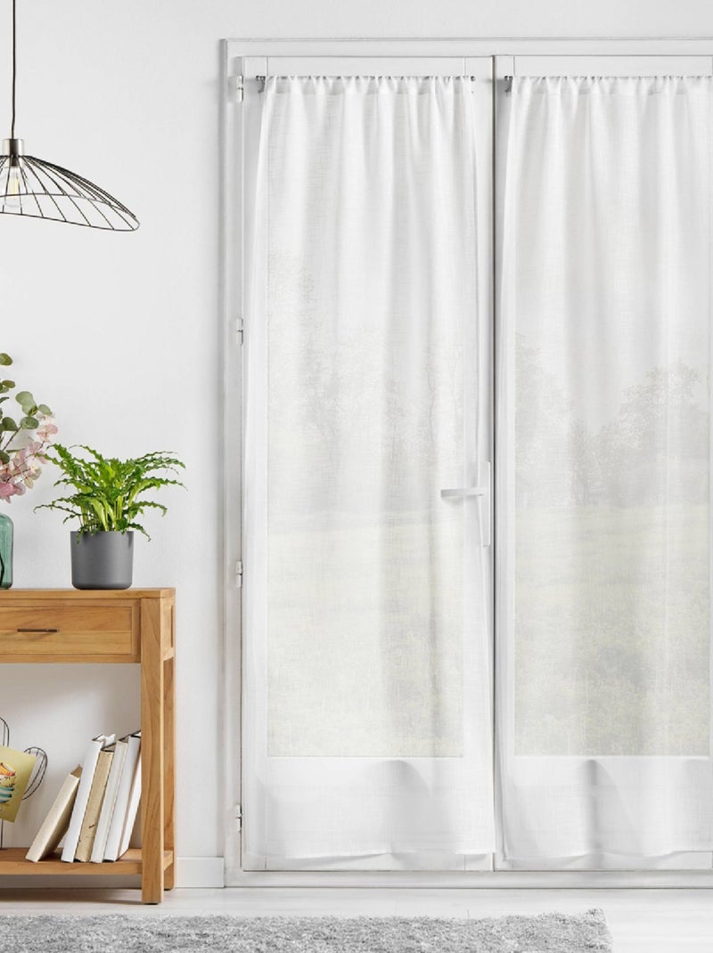 Paire de Voilages Haltona Blanc  - Effet Lin Tissé Blanc - Kiabi