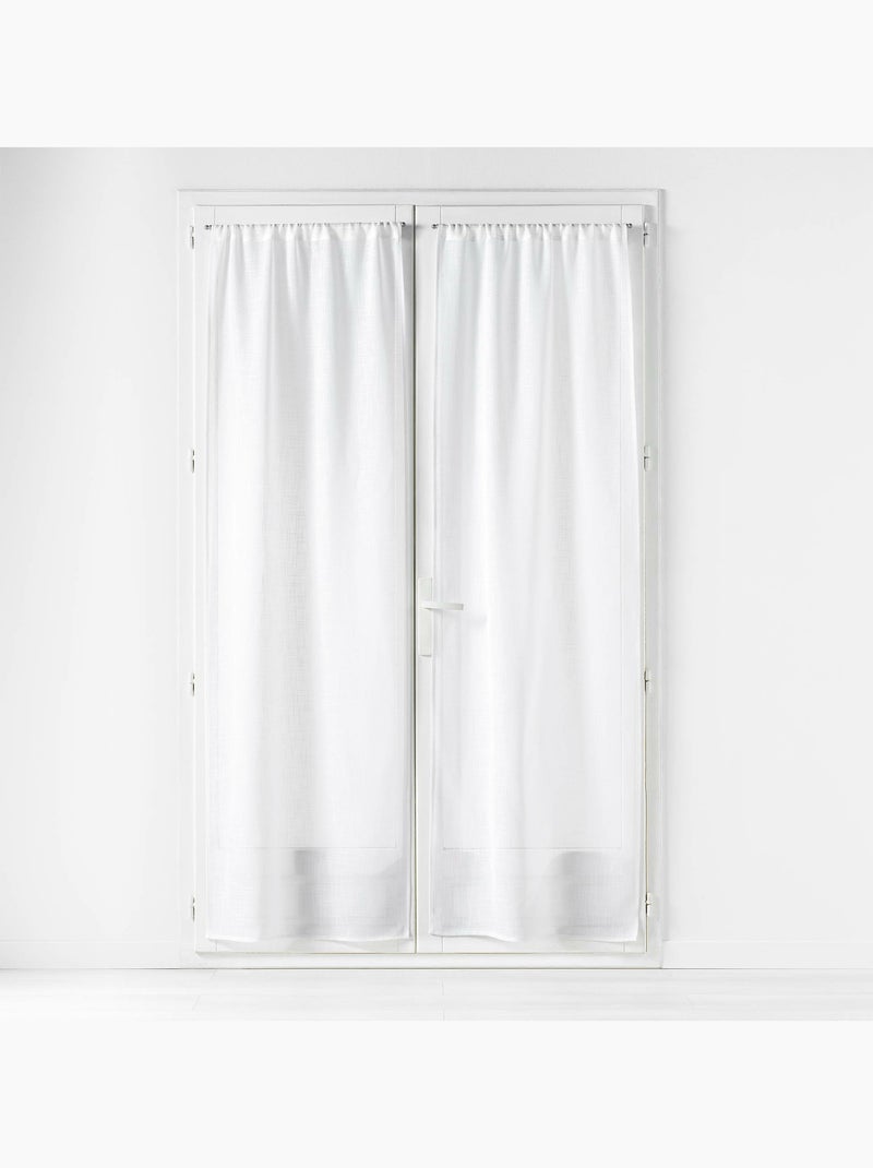 Paire de Voilages Haltona Blanc  - Effet Lin Tissé Blanc - Kiabi