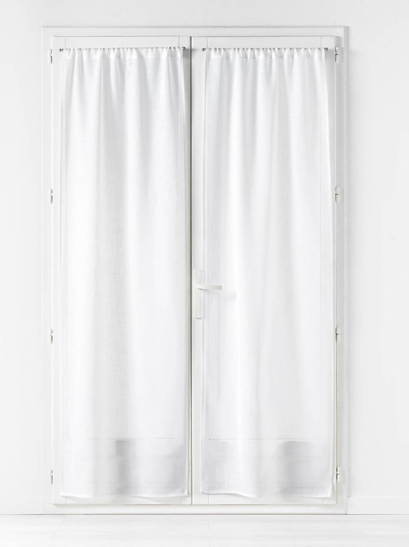 Paire de Voilages Haltona Blanc  - Effet Lin Tissé Blanc - Kiabi