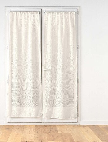 Paire de Voilages Haltona Blanc - Effet Lin Tissé