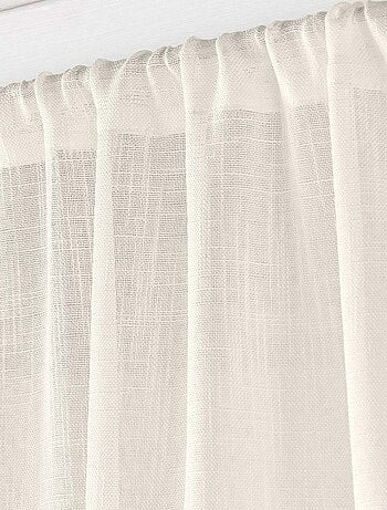 Paire de Voilages Haltona Blanc - Effet Lin Tissé