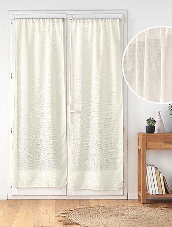 Paire de Voilages Haltona Blanc - Effet Lin Tissé