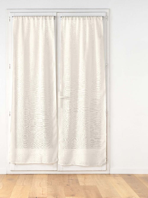 Paire de Voilages Haltona Blanc  - Effet Lin Tissé - Kiabi