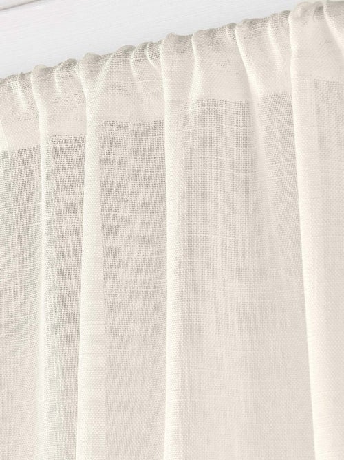 Paire de Voilages Haltona Blanc  - Effet Lin Tissé - Kiabi