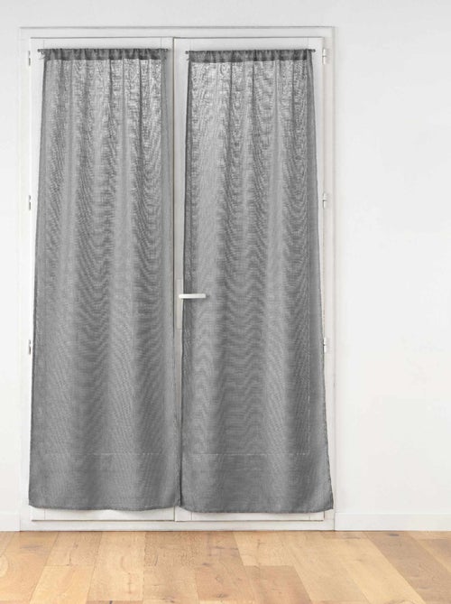 Paire de Voilages Haltona Blanc  - Effet Lin Tissé - Kiabi