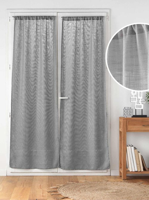 Paire de Voilages Haltona Blanc  - Effet Lin Tissé - Kiabi